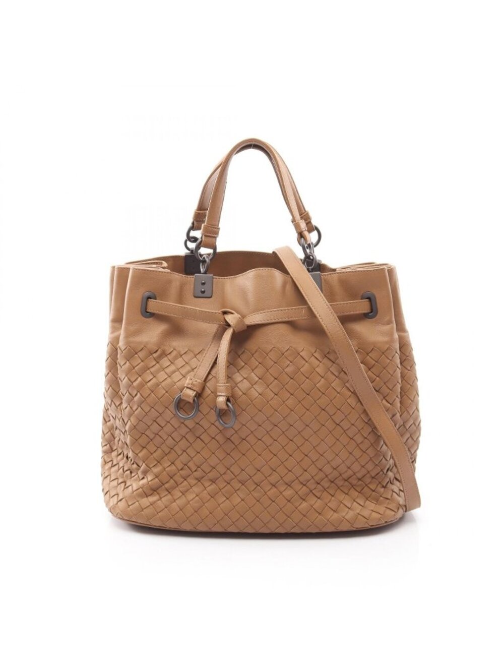 Bottega Veneta Handbag Intrecciato 2-Way Brown Leather Tote